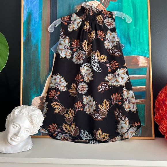 Floral Black Tank Top 8 - Picture 1 of 15